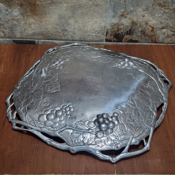 Arthur Court Large Grapevine Aluminum Tray Serving Platter1998 - Picture 12 of 12